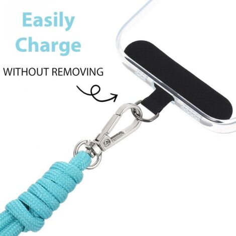 Dragonne Téléphone Réglable Anti-perte | Cordon Tressé Bleu Poudre | Pour Smartphone Et Accessoires