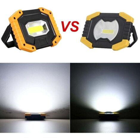 Projecteur LED Rechargeable étanche - 5 Modes - Autonomie 8h - Pliable Et Orientable - Pour Camping, Chantier, Atelier - 2
