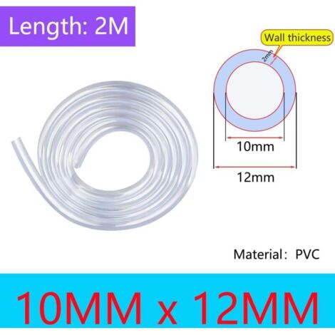 Tuyau PVC - Tube D'Aquarium Et D'Air, ID 14 Mm X 16 Mm OD, Flexible De Pression 2 Metres 92020693