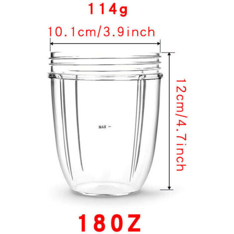 Lot Pièces De Rechange Pour Mixeur Nutri Ninja - 2 Gobelets 710 Ml, Lame 7 Ailettes, 2 Couvercles, Brosse, Compatible BL480/BL682/etc.