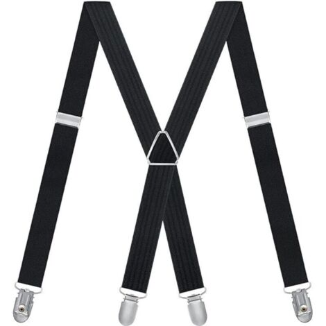 Lindenmann Bretelle Uomo A Forma Di X Con Clip Rinforzate, Made In Germany, Larghezza 35 Mm, Lunghezza 110 Cm, Colore Bianco, Qualità Professionale - 3