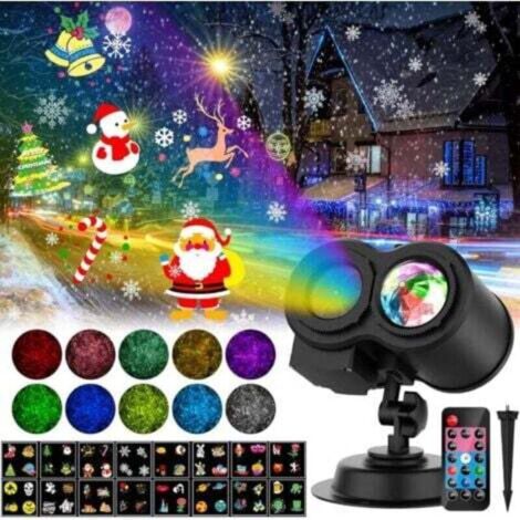 Projecteur LED Noël Flocons De Neige HD - Intérieur Extérieur IP65, Télécommande, Lampe Ambiance Festive