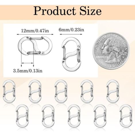 Lot De 6 Fermoirs Mousquetons En Alliage Doré - 12x6.5 Mm, à Double Ouverture, Pour Colliers, Bracelets, Réparation Bijoux - 5