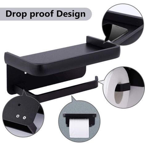 Porte Papier Toilette Mural Avec Etagère,Porte Rouleau Papier Toilette Adhésif Pour Salle De Bain Support Papier Toilette Mural Sans Percage Derouleur 98452497
