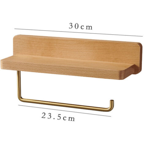 Devidoir Porte Papier Toilette Double Installation Bois Massif Hêtre