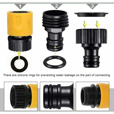 Lot De 2 Raccords De Tuyau D'arrosage, Adaptateur De Robinet Universel, Compatible Avec Les Tuyaux De 1 2 3 8 1 4 3 4 98854673