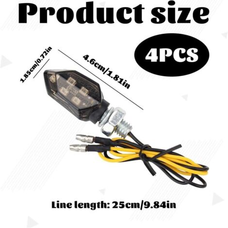 4 Pièces Clignotants LED Moto Homologués 12V - Mini Clignotants Hautement Visibles