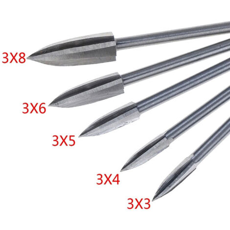Jeu de mèches pour sculpture sur bois, 5 pièces avec queue de 1/8 pour Jeu de mèches pour sculpture sur bois, 5 pièces avec queue de 1/8 pour