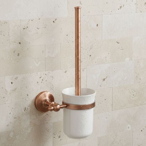PaulGurkes Brosse WC en cuivre Nostalgie Accessoire de salle de bain fixation murale (1/3)