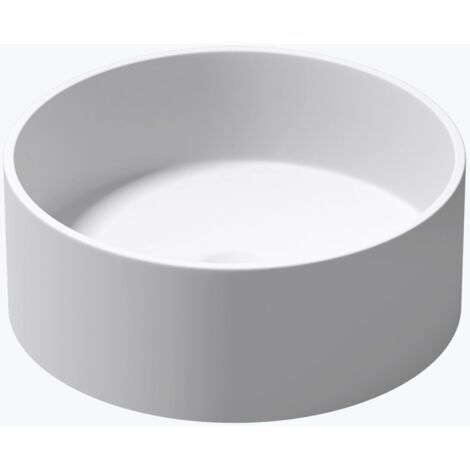 Mai & Mai Lavabo da Appoggio 40x40x15cm, Lavandino Bagno Ovale da Marmo Fuso, Lavabo Bagno Bianco Opaco, Colossum804 (1/5)