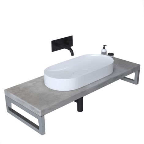 Mai & Mai Mensola Portalavabo 45cmx120cm, Mensola per Lavabi d'Appoggio Mensolone Sospeso per Lavabo