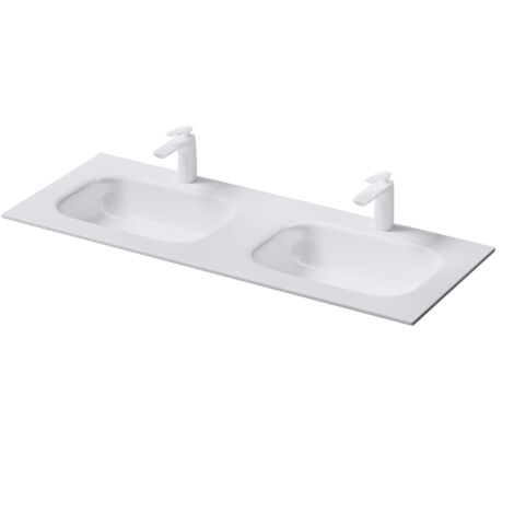 Mai & Mai Lavabo Incasso Doppio 120x48x14cm, Lavabo Sottopiano Lavandino Bagno Colossum 04 da Marmo Fuso