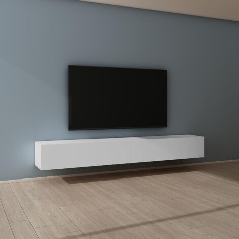 Mai & Mai Mobile TV per Televisore 240x40,2x30cm, Armadietto per TV con 2 Ante Armadietto Basso Soft-Close per Soggiorno, Sala da Pranzo, Camera da Letto Fernsehschrank02, Bianco Opaco (1/5)