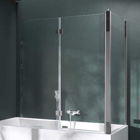 Mai & Mai Parete Vasca da Bagno Doccia70x120x140cm, Parete Sopravasca Destra Cabine Doccia Vetro Trasparente 6mm Nano Rivestimenti Cortona113