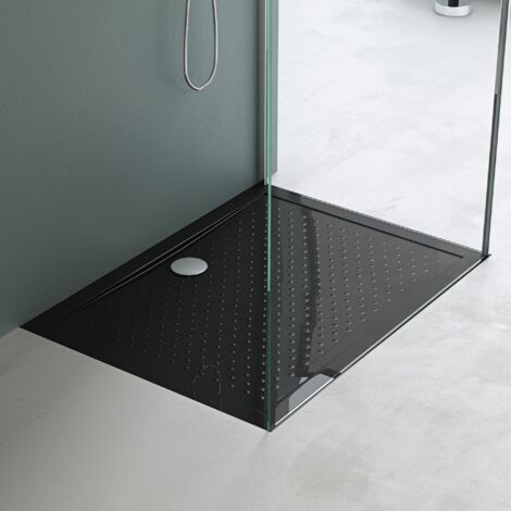 Mai & Mai Piatto Doccia 90x120x4cm Rettangolare Acrilico, Piatto Doccia Antiscivolo Nero Lucia02AR