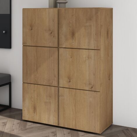 Mai & Mai Scarpiera da Ingresso 90x36x120cm, Scarpiera Portascarpe Armadio Scaffale 6 Ante + 12 Scomparti per Ingresso Soggiorno, Camera da Letto, Marrone chiaro, Schuhschrank02