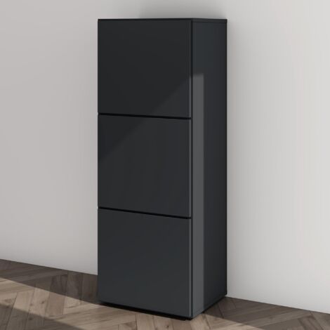 Mai & Mai Scarpiera Portascarpe 45x36x120cm, Porta Scarpe Armadio Scaffale Portascarpe 3 Ante + 6 Scomparti per Ingresso Soggiorno, Camera da Letto Schuhschrank02, Antracite opaco