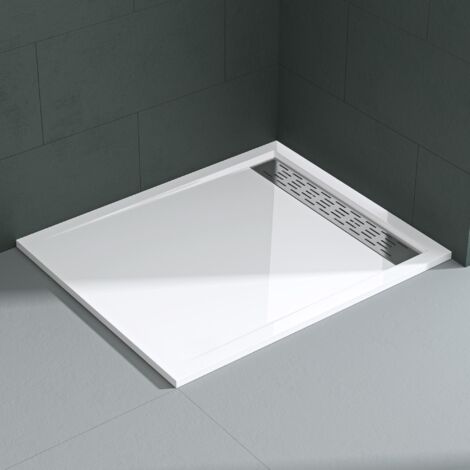 Mai & Mai Piatto Doccia 90x120x5cm, Piatto Doccia Rettangolare in Acrilico Xetro04W, Bianco