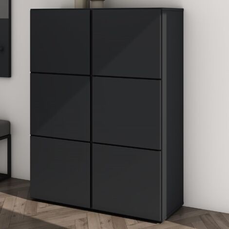Mai & Mai Scarpiera Portascarpe 90x36x120cm, Porta Scarpe Armadio Scaffale Portascarpe 6 Ante + 12 Scomparti per Ingresso Soggiorno, Camera da Letto Schuhschrank02, Antracite opaco