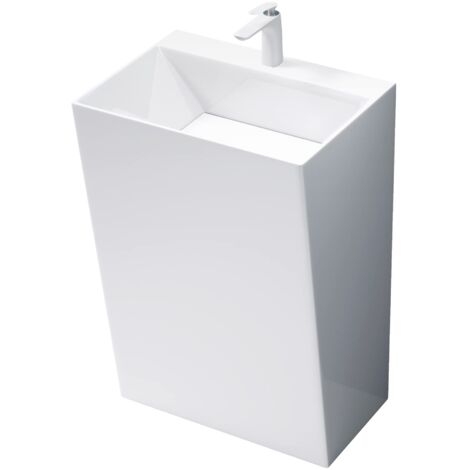 Mai & Mai Lavandino a Colonna 55x42x85cm, Lavandino su Piedistallo per Bagni Colossum40 da Minerale Fuso