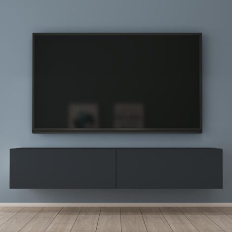 Mai & Mai Mobile TV per Televisore 160x40,2x30cm, Armadietto per TV Basso Soft-close con Ante per Soggiorno, Sala da Pranzo, Camera da Letto Fernsehschrank02, Antracite opaco (1/5)