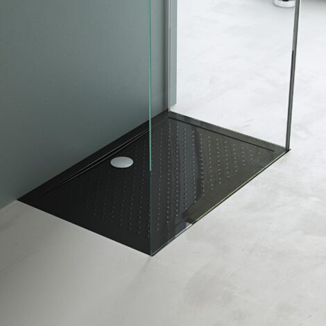 Mai & Mai Piatto Doccia 80x120x4cm Rettangolare Acrilico, Piatto Doccia Antiscivolo Nero Lucia02AR