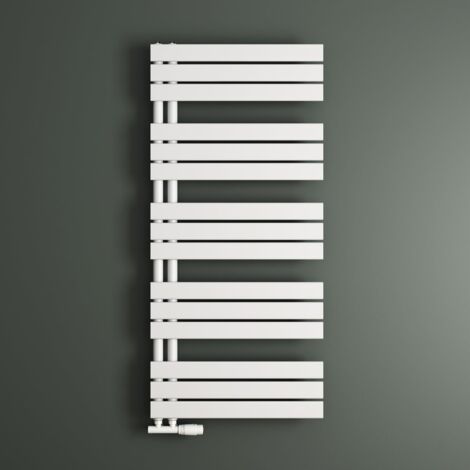 Mai & Mai Radiatore da Bagno 131x60cm, Radiatore Scaldasalviette Termoarredo da Bagno Scalda Portasciugamani da Parete e Pavimento in Acciaio FN, Bianco