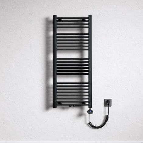 Mai & Mai Radiatore Piatto 120x50cm con Elemento Riscaldante 600W, Radiatore Scaldasalviette Termoarredo da Bagno Riscaldamento Elettrico o da Acqua Calda RHE in Acciaio, Antracite