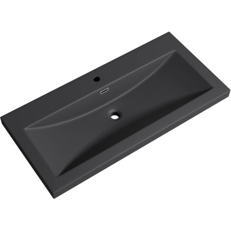 Mai & Mai Lavabo Incasso 100x48x13cm, Lavabo Sottopiano Lavandino Bagno da Marmo fuso Colossum01-1000,Antracite opaco