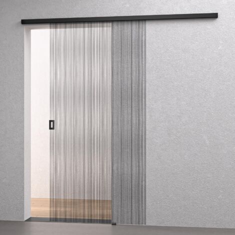 Mai & Mai Porta Scorrevole in Vetro Temperato 8mm con Sistema Softclose, Binario e Maniglia in Lega di Alluminio per Bagno Cucina Studio Ufficio, 77.5x205cm, Muranino-001
