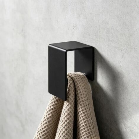 Mai & Mai Gancio Adesivo Bagno in Acciaio al Carbonio Appendi Porta Asciugamani Impermeabili per Bagno Cucina e Soggiorno, Nero Sabbia, Tavrin-01 (1/5)