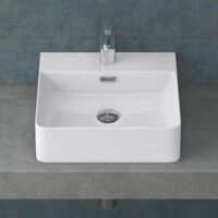 Mai & Mai Lavabo da Appoggio 42x42x12cm, Lavabo Bagno Sospeso Lavandino Bagno Meissen201-420 in Ceramica con Nano Rivestimenti inclusi