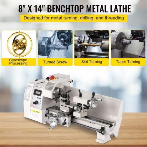 8 x 14"Tour à Métaux de Précision 650W Tour à Métal de Fraisage 2250tr/min