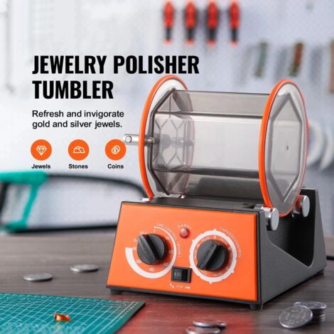 Tumbler de polisseur de bijoux, mini machine rotative de capacité 3kg w/0-60 Minute Timer