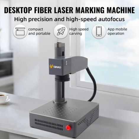 Gravure haute vitesse de machine de marquage laser de fibre de bureau mini pour pièces métalliques