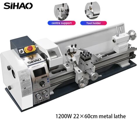 SIHAO 220×600mm 1200W Tour à métaux Précision 0,01 mm pour tournage professionnel