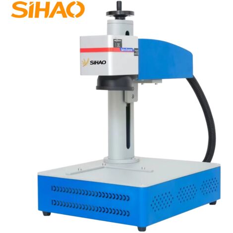 SIHAO Machine de marquage laser de fibre Coupe de gravure 50W avec logiciel de contrôle EZCAD2 pour métal acier or argent