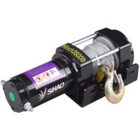 SIHAO Treuil électrique 3500LBS 12V, treuil hors route IP55 imperméable pour treuil synthétique de corde 3500LBS de voiture/ATV/bateau/remorque