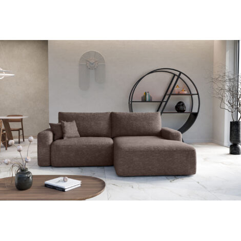 Divano angolare destro letto SOHO in chenille antracite antimacchia – Direttamente dal produttore, consegna e installazione gratuite