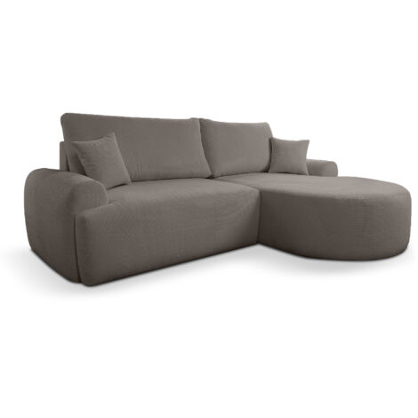 Divano letto angolare destro con vano contenitore ARTE PREMIUM in marrone del produttore