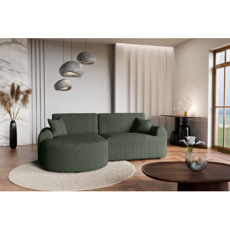 Divano letto angolare sinistro con vano contenitore ARTE PREMIUM in verde bottiglia del produttore