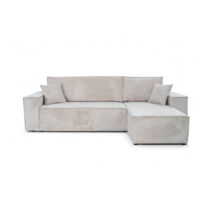 Divano angolare convertibile in velluto a coste bianco Karl L PREMIUM