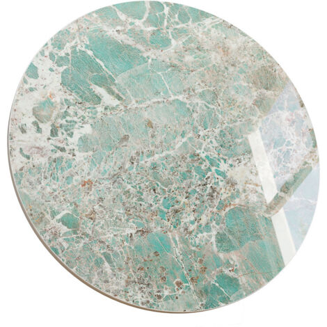 ZL ZELing - dessus de Table en Pierre frittée ronde verte de 80cm, dessus de Table de remplacement pour intérieur et extérieur - bureau en céramique imperméable résistant à la chaleur/rayures, Patio/B