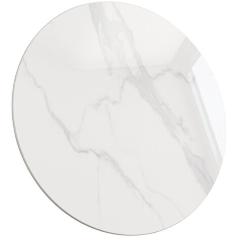 Dessus de table rond Ø100 cm en pierre frittée – Finition satinée lisse – Résistant à la corrosion et aux rayures – Facile à nettoyer