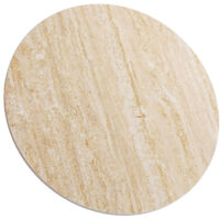 ZL ZELing - Dessus de Table en Pierre frittée ronde Beige 60cm, dessus de Table de remplacement pour le bureau de bricolage en céramique imperméable Indoor&Outdoor-Heat/Scratch Resistant,Patio/Bist