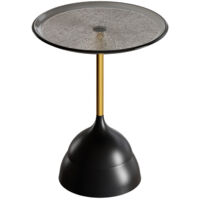 Table supérieure décorative moderne en verre, Table d’appoint avec Base en métal