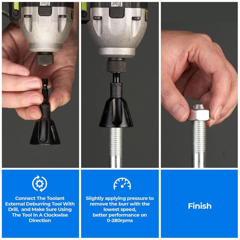 Ébavureur Externe Fonyiunce Pour Métaux - 3 à 20 Mm - Outil De Réparation Pour Vis, Boulons Et Tiges Filetées (bleu)