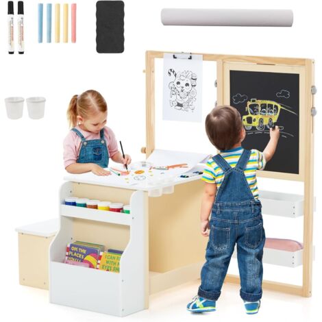 Chevalet en bois double face pour enfants - VGEBY - 2 en 1 - Convient Chevalet en bois double face pour enfants - VGEBY - 2 en 1 - Convient