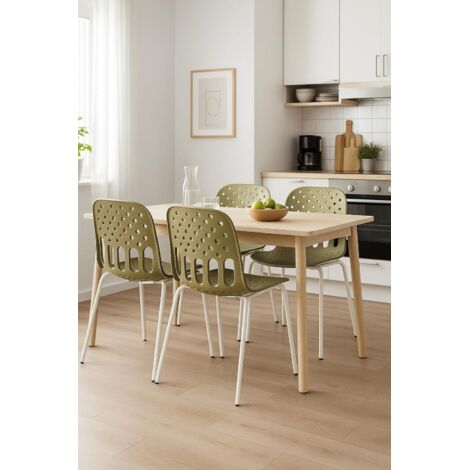 Lot De 4 Chaises De Jardin Design Vert – Empilables, Homestyle4u (Plastique)