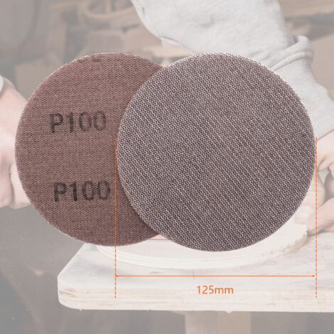 100PCS Disque de Ponçage Papier Abrasif 125mm Disques Abrasifs 80/180